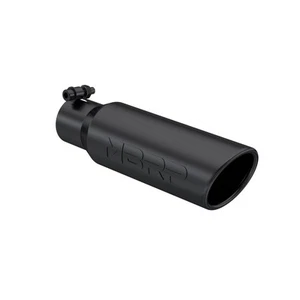 MBRP EXHAUST TIP 2.5" INLET 3.5" OUTLET 12" LENGTH ANGLE ROLLED STAINLESS BLACK - Picture 1 of 1