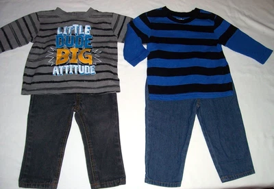 Carter's, U.S. Polo Assn, Wonder Kids, Niños 12M Camisetas Manga L + Jeans Denim Foto 1 de 4