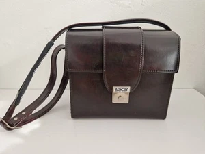 Sacar France Brown Leather Hard Case Camera Shoulder Bag - Picture 1 of 7