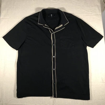 Banana Republic Short Sleeve Button Up Size XL Tall Color Black RN54023 India - Image 1 of 4
