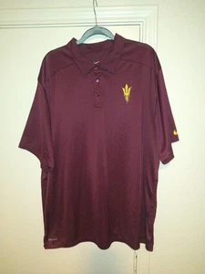 Nike Arizona State Sun Devils Dri-Fit Short Sleeve Polo Shirt Men's sz XXL - Picture 1 of 9