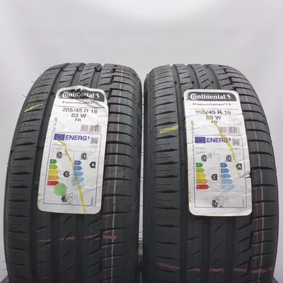 205 45 16 2x CONTINENTAL 205/45 R16 83W PremiumContact 6 Sommerreifen 2022 VOLL - Bild 1 von 4