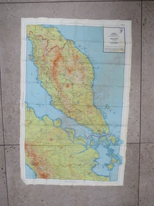 WWII RAF Military Rayon Escape Map – Siam, Thailand, Malaya & Sumatra 44E & 44F - Picture 1 of 14