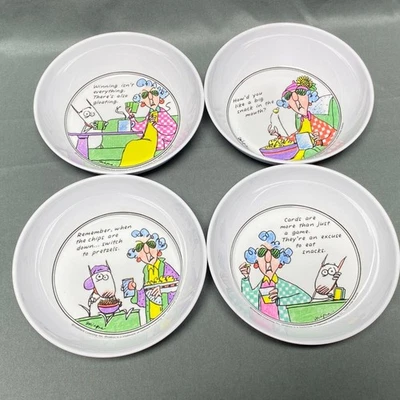 Juego de 4 cuencos de dibujos animados Maxine de Zak Designs 1995 aptos para lavavajillas humor divertido Foto 1 de 4