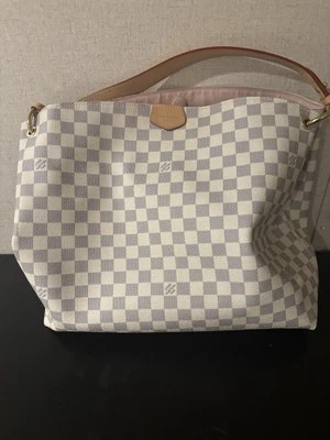 Louis Vuitton Graceful Pink Interior Shoulder Bag MM White Canvas - Image 1 of 3