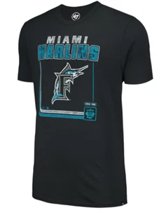 '47 Brand Miami Marlins Cooperstown Flint Black Borderline Franklin Tee - Picture 1 of 6