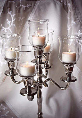 ❀ 4x/1x Glasaufsatz Klar Kerzenleuchter Adapter Teelichtaufsatz Teelichtglas 31D - Bild 1 von 4