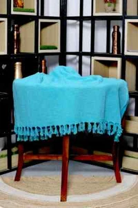 Boho Hand Loomed Cotton Throw 100% Cotton Soft Tassel Blanket Ivory Handmade - Bild 1 von 2