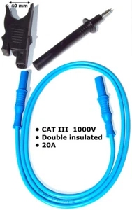 LEAD_BANANA PLUG to ALLIGATOR CLIP, Earth Lead for Test & Tag Appliance Tester - Picture 1 of 3