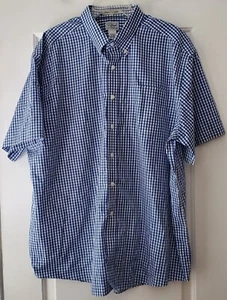 LL Bean Mens Wrinkle Resistant Gingham Short Sleeve Shirt - Size XXL - EUC - Picture 1 of 7