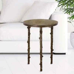 Stylish Brown Aluminum Three Branch End Table Home Décor - Picture 1 of 3