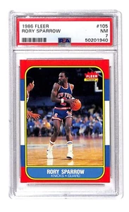Rory Sparrow 1986 Fleer #105 PSA 7 casi nuevo novato a radiocontrol - Imagen 1 de 2