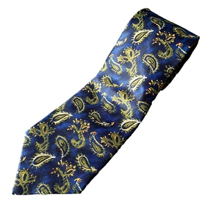 Ketch Men's Necktie Polyester Satin Blue Green Paisley 55 x 3.75 Artsy Retro - Picture 1 of 8