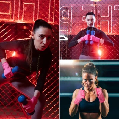 Boxing Hand Wraps, Boxing, Compression Wrist Sleeves, Padded Gloves MMA Muay Tha - Image 1 of 4