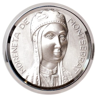 Schwarze Madonna Liebe Frau von Montserrat La Moreneta Relief 3D Medaille silber