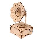 Music Box Mechanical Wooden 3D Puzzle DIY Phonograph Model Assembly Toy Brain