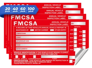 Etiqueta Adhesiva Anual de Inspección de Vehículos FMCSA 6" X 3.5". PACK 20, 40, 60 o 100 - Imagen 1 de 10