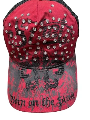 Sombrero de Camionero De Colección SMET por Christian Audigier Estrás Rojo Negro Talla Única Foto 1 de 4