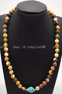 Stunning Natural 8mm Yellow Mookaite Round Gemstone Beads Necklace 18-36'' - Picture 1 of 12