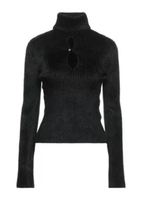 Moncler Genius schwarz flauschig Rollkragen Pullover Pulli S $ 1035 Viskose Ärmel - Bild 1 von 20