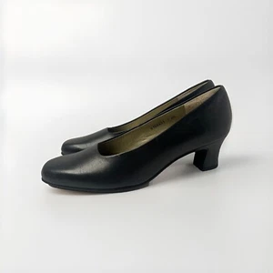Mark Lemp Classics By Walking Cradles Women's Black Leather Pumps Size 7 4A - Picture 1 of 5