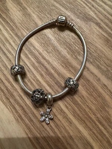 PANDORA Silver bracelet And charms - Picture 1 of 7