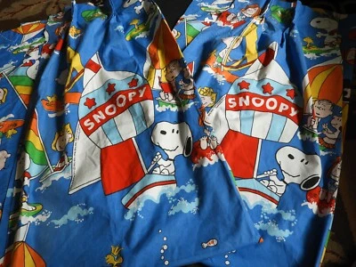 Cortinas plisadas vintage Peanuts Snoopy Sears Perma Prest 2 paneles 63x24 Foto 1 de 4