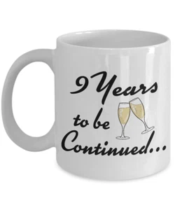 Happy 9th Anniversary Gift for Him Her - 9 Year Wedding - Men Women Husband Wife - Picture 1 of 2