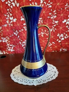 Vintage Royal Porzellan Bavaria KPM Germany Vase Goldrand Handergebiet Echt Kobalt - Bild 1 von 11
