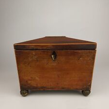Regency Rosewood Sarcophagus Antique Tea Caddy Twin Compartment Working Lock