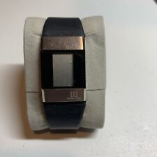 Danish Design Men Silver Steel Rectangle Leather Digital Quartz Watch
