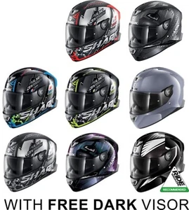 "SALE" SHARK SKWAL 2.2 with Flashing LED Lights Motorcycle/Scooter Helmet - Picture 1 of 22