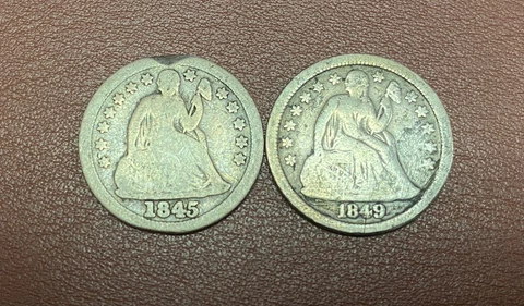 1845 & 1849 U.S Seated Dimes**** Cover
