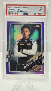 2021 Guanyu Zhou Topps Chrome F1 Viola Rifrattore PSA 9《Confezionato e Tracciato》🏎💨 🔥 - Foto 1 di 2