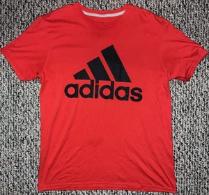 Adidas THE GO-TO Tee Spell Out Graphic Shirt Uomo Manica Corta Media Rossa Usato in ottime condizioni! - Foto 1 di 11