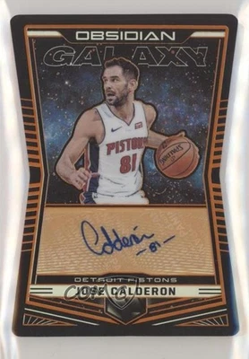 2018-19 Panini Obsidian Galaxy Prizm Electric Etch Orange /25 Jose Calderon Auto - Image 1 of 2