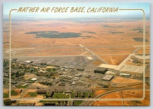 1980s Mather Air Force Base California Aerial Photochrome Postcard - Picture 1 of 2
