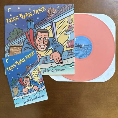 LESS THAN JAKE Hello Rockview ORIGINAL PEACH colored VINYL 1998 NEW WITH COMIC - Image 1 of 4