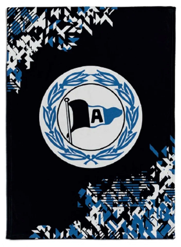 DSC Arminia Bielefeld Fleecedecke - Neo - Kuscheldecke schwarz-weiß-blau Decke