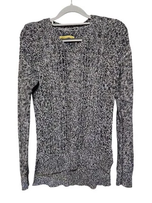 Prince & Fox Black Gray Cable Knit Open Weave Sweater Size M Preppy - Image 1 of 4