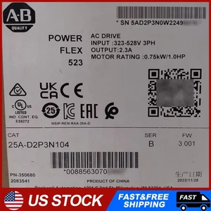 New Sealed AB 25B-A8P0N114 PowerFlex 525 1.5KW(2HP) AC Drive - Picture 1 of 3