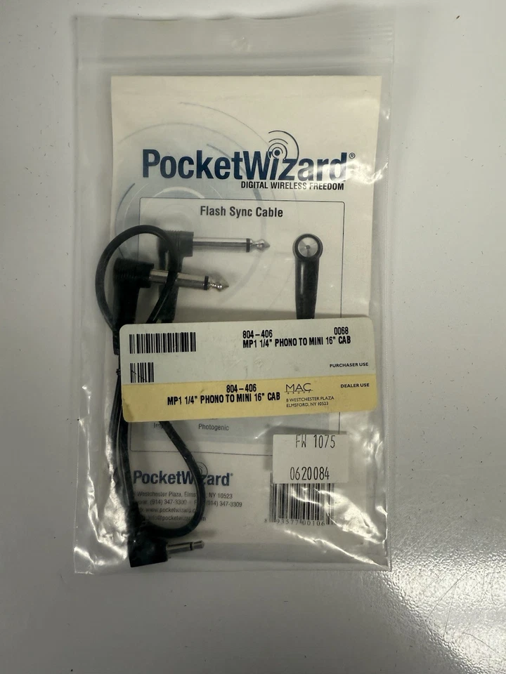 PocketWizard MP 1 Miniphone to Monoplug 1/4 In Cable Straight 16 In - Image 1 of 2