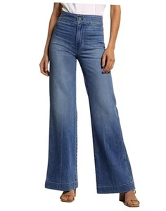 High Waisted Wide Leg Jeans Stretchy Flare Jeans for Women Loose Baggy Denim - Picture 1 of 6
