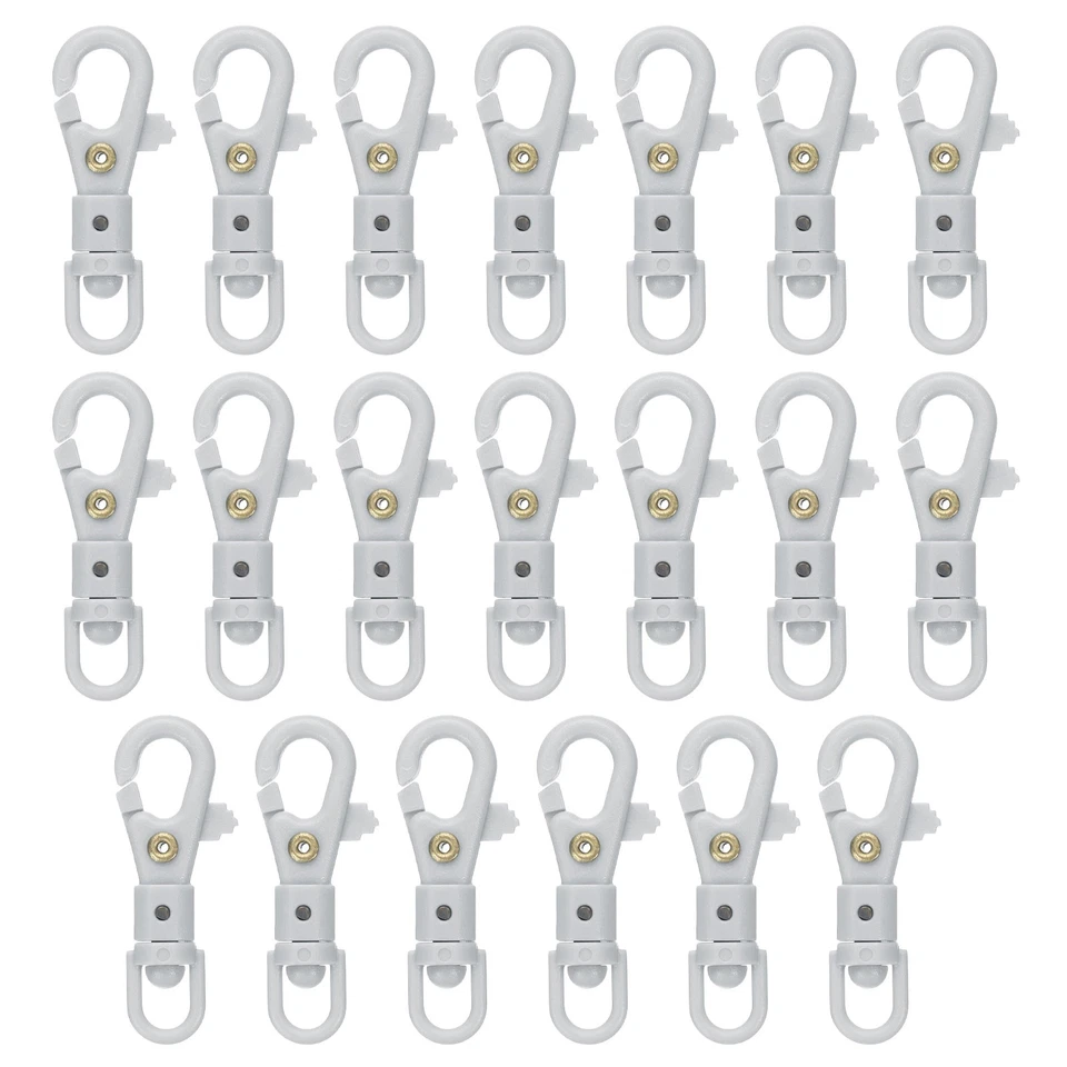 20 Pcs Plastic Lobster Claw Clasps Swivel Snap Hook Trigger Clip, Grey Foto 1 de 4
