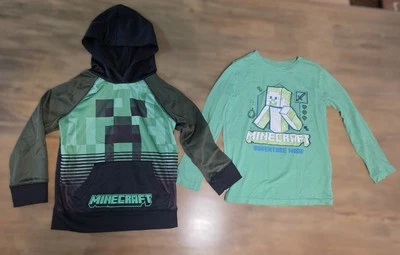 MINECRAFT YOUTH SIZE 6 HOODIE AND LONG SLEEVE TSHIRT  - Image 1 of 3