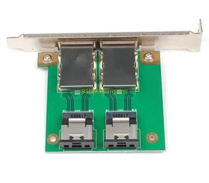 Mini SAS SFF-8088 2 Ports To SAS 36Pin SFF-8087 PCBA Female Adapter with Bracket - Picture 1 of 7