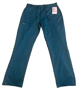 Landau Scrub Pants Men’s Size Large Aquablue Pro Flex Straight Zip Fly Cargo NEW - Picture 1 of 11