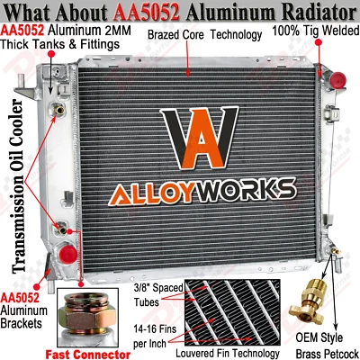 Radiador de 4 filas para Ford Thunderbird 93-1998 1994-97 Lincoln Mark VIII 3,8 L 4,6 L Foto 1 de 4