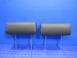 14-19 Silverado Sierra Crew Cab Rear Headrests Head Rests Set Black Leather 3240 - Picture 1 of 9