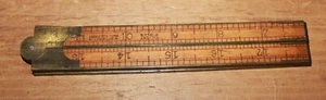 Vintage Stanley No. 54 24" Folding Wood Ruler w/ Brass Ends - Foto 1 di 3